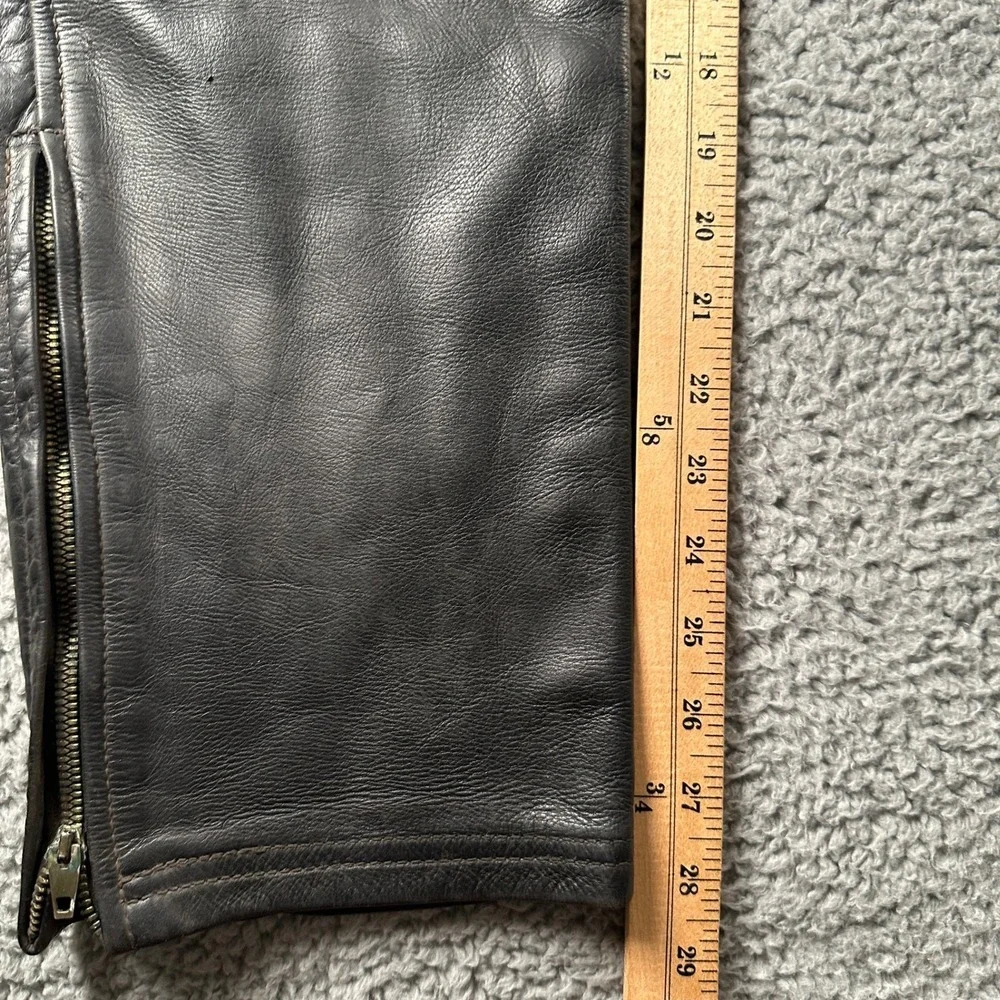 Vintage Langlitz Leathers Motorcycle Pants Mens 30 Black Conmatic Zip Biker 50's